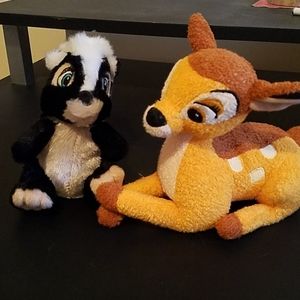 Disney Bambi and Flower stuffed animals